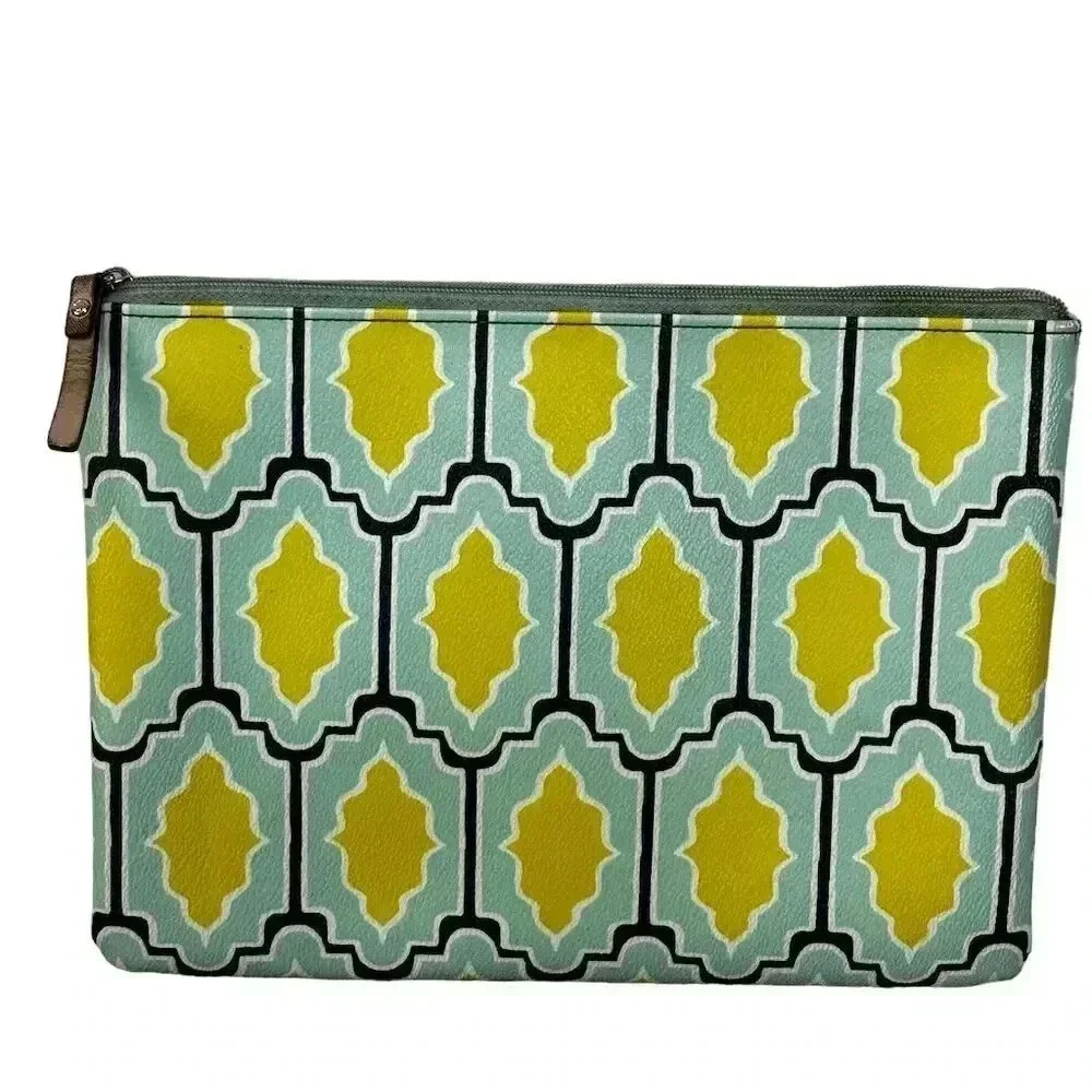Kate Spade Women's Geometric Clutch Wristlet Blue Green Bag